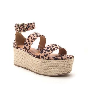 Leopard Print Espadrille Sandals New In Box